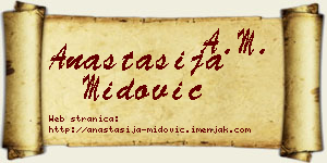 Anastasija Midović vizit kartica